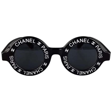 chanel paris round shades|vintage Chanel rimless sunglasses.